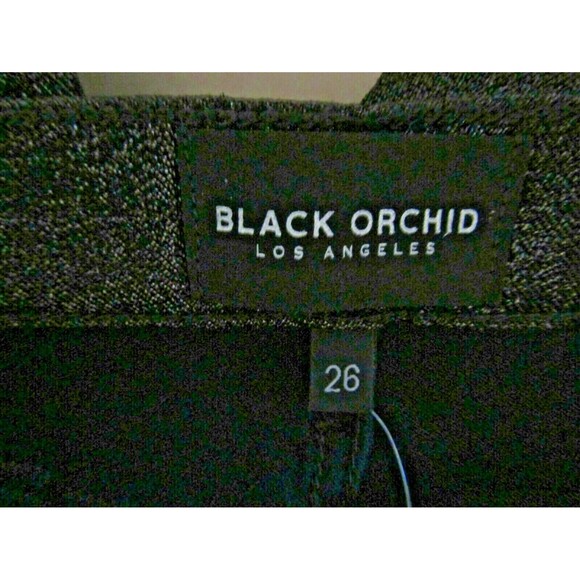 Black Orchid Los Angeles Pants Black Metallic Gisele High Rise Super Skinny 26 - Picture 7 of 9